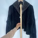 margaret o'leary  Vintage Black Plush Chenille 1 Button Jacket Velvet Collar Boxy Photo 14