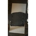 fab'rik  Black/White Sheer Striped Top S Nautical Preppy Costal Boho Classic Photo 5