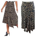 Who What Wear  Midi Skirt Animal Print Black Tan A Line Size 4 Photo 9