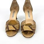 Manolo Blahnik  Snakeskin Peep Toe D'Orsay Pumps Size 38 Photo 2
