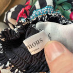 Ladmous Womens L Floral Long Sleeve Blouse Bold Colors High Neck Office Work Black Size L Photo 8