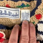 Vintage Bellepointe Patchwork Hearts Knitted Cardigan Size L Tan Size L Photo 3