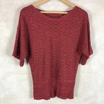 United States Sweaters United States Sweater Dark Red Metallic Short Sleeve Sweater Size MEDIUM Photo 0