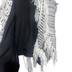 Taikonhu black and white fringe vest vintage’ macrame look large Photo 5