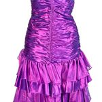 Deb Strapless Purple Jewel Hi Low Ball Gown Ruched Ruffles Size 5/6 Formal Dress Photo 7