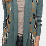 Ecote Ecoté Urban Outfitters Blue Intarsia Patterned Shawl Cardigan - Size M Photo 0
