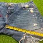 American Eagle ‎ Y2K Women’s Size 10 Baggy Distressed Blue Denim Shorts Photo 2