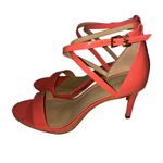 Michael Kors Simone Womens 6.5M Coral Patent Leather Ankle Strap Stiletto Party Photo 3