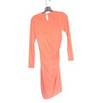 ZARA NWT Draped Neon Orange short Dress round neck long sleeves 3067/323 Photo 9