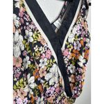 Joie NEW  Blouse Womens Medium Black Floral V Neck Tie Shoulder Smocked Hem Sexy Photo 1