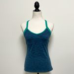 Alo Yoga  Reflections Tank Space Dye Green Blue Built In Bra Racerback Small Photo 1