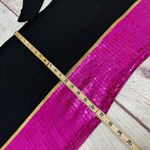 St. John Evening Colorblock Sequin Knit Dress Fuchsia Black Gold Size 4 Photo 5