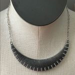 Paparazzi Black and Silver Half moon Statement Necklace earrings Coord set New Photo 2