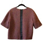 Sandro  Crochet Tweed Boxy Cropped Short Sleeve Blouse Zip Top Size 2 Medium Photo 1