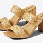 MIA  Felicity Wide Double-Band Braided Raffia Block Heel Slip On Sandal 8.5 Photo 0