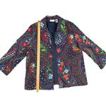 Alfred Dunner Colorful Floral Paisley Print Open Front Jacket Blazer Size 14 Photo 2