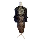 Venus Women's Black Sequin Puff Sleeve Dress Size S Party Cocktail Witchy Goth Photo 3