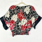 Rampage Vintage Y2K  Satin Top Size Small Floral Kimono Sleeve Cropped Photo 1