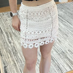 SheIn Lace print white mini skirt Photo 0