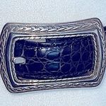 Reversible belt with silver plating one side brown & one side black Photo 0