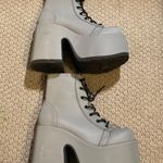 Demonia  Camel-203 Rave Grey Reflective Platform Boots Photo 2