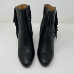 See By Chloe  Fringe Ankle Boot size 40 Black Wedge Bootie Photo 13