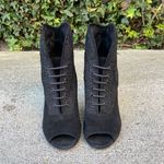 Saint Laurent Jane black suede and lace open toe lace-up booties size IT 37 Photo 2