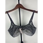 Victoria's Secret Victoria’s Secret Charcoal Sheer Body‎ by Victoria Unlined Plunge Lace Bra 32DD Photo 2