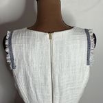 J.Crew sheath dress in textured tweed with contrast fringe trim ivory size 12 Photo 5