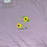 Purple Short Sleeve Tee with Sunflower Design Photo 3