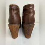 MM6 Maison Margiela Brown Leather Wedge Pull On Ankle Boots Size 39.5 VGUC Photo 4