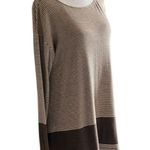 Brown Striped Asymmetrical Tunic Top Size M Photo 3