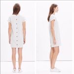 Madewell Button Back Cream/Gray Striped Mini T-Shirt Dress Photo 11