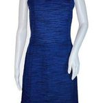Loft  Dress Womens 0 Royal Blue Tweed Textured Fit & Flare Office Workwear Career Photo 0