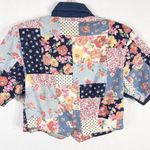 Vintage Rodeo Queen Medium Top Western Patchwork Denim Blue Floral Cropped 295 Size undefined Photo 5