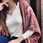 Entro Geometric‎ Pattern Fringe Poncho Photo 7