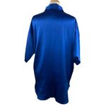 Victoria's Secret Vtg  Sz P/S Blue Gold Label Night Shirt Satin Button Up Pearls Photo 4