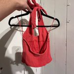 We The Free Waffle knit Red Halter Top Photo 2