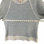 Faherty  Whitewater Textured Sweatshirt Womens L Blue Herringbone Organic Comfort Photo 5