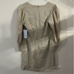 Just Fab Linen Blend Tan Long Sleeve Button Down Mini Dress Size: S NWT Photo 2