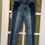 American Eagle Two Tone Super Stretch Hi-Rise Jegging Crop Raw Hem Jeans Size 4 Photo 1