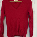 Peck & Peck Like New  2-ply Cashmere Cable Knit V-neck Sweater Photo 0
