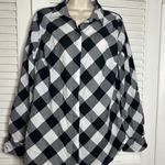Crown & Ivy Oversized tunic Black White Buffalo Check Gingham Shirt L NWT $72.50 Photo 0