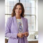 Elegant lavender pixel necktie Necklace Purple Photo 5