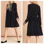 Brooks Brothers Lace-Trimmed Polka-Dot Satin Dress Photo 1