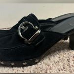 Stuart Weitzman Vintage Suede Kitten Heel Mule in Black, Size 7.5 Photo 0