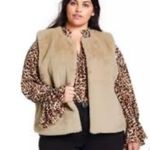 Nili Lotan for Target NWT Fields Of Rye Tan Faux Fur Open Front Vest 4X Photo 1