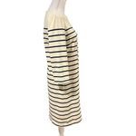 J. McLaughlin Sylvie Breton Stripe Dress Size M White Blue Coastal Prep Nautical Photo 2
