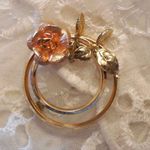 Krementz Darling  Rose / Flower Brooch Gold & Rose Gold Overlay Or Filled Photo 1