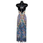 Venus Fairy Rhinestone Halter Maxi Dress High‎ Low Colorful Bohemian Sleeveless Flowy Photo 4